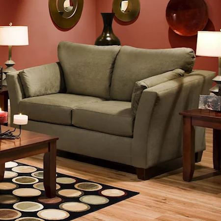 Contemporary Love Seat with Tapered Block Feet